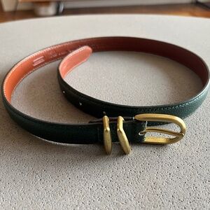 Coach leather belt forest green size petite xs